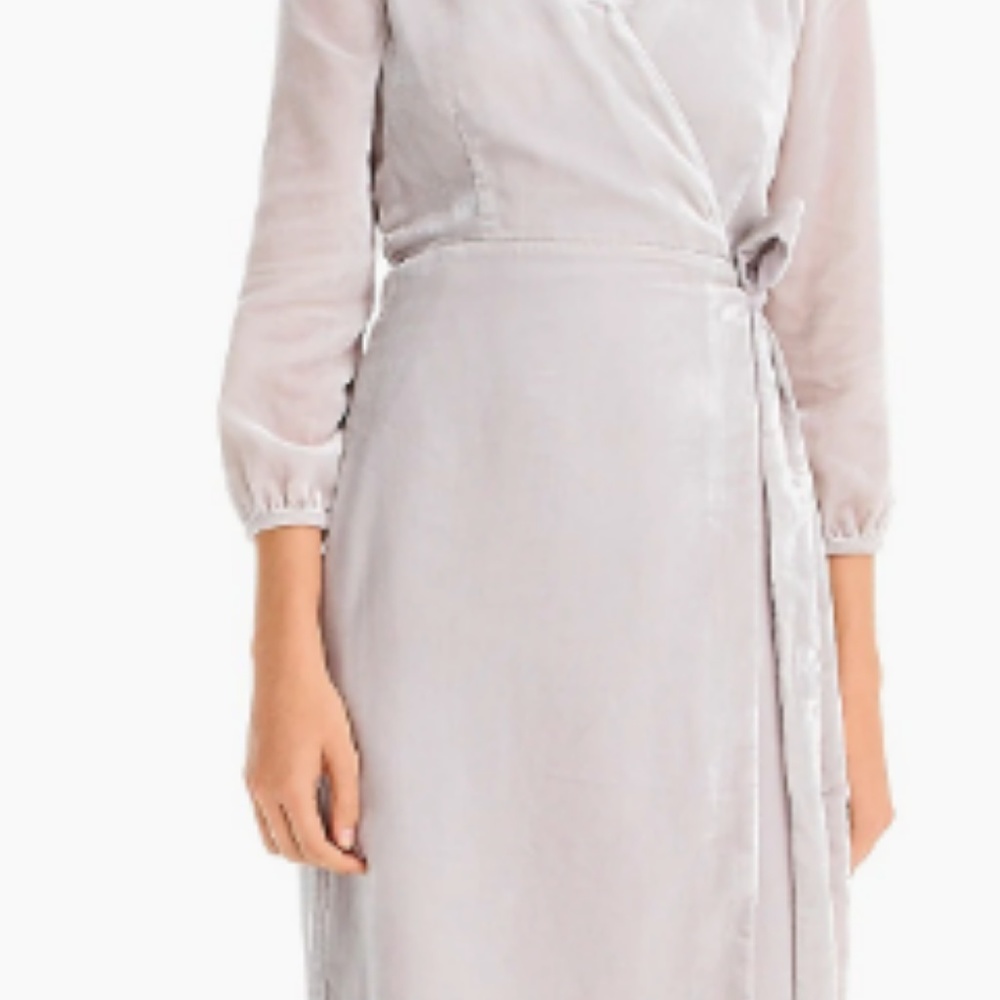 J. Crew Silver Velvet Wrap Dress